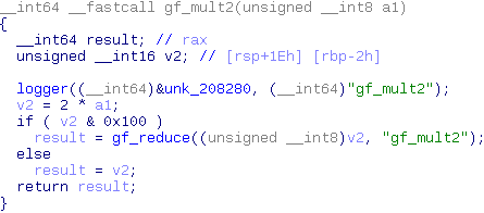 The gf_mult2 function
