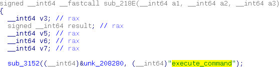 A decompile showing a function call for the logger function